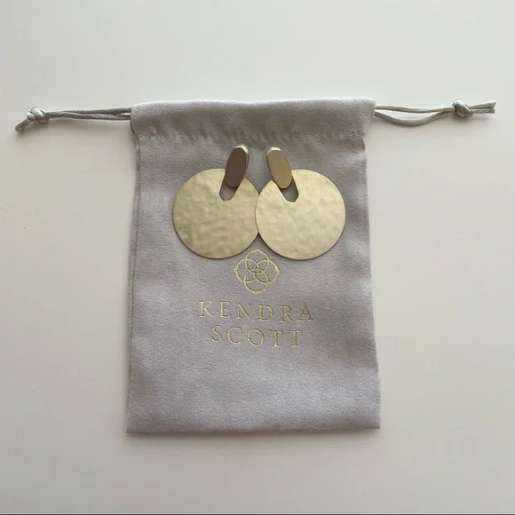 NWOT Kendra Scott Didi Gold Statement Earrings - Picture 3 of 8